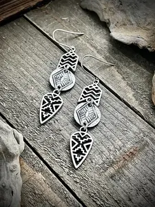 Silver Southwest Arrow Dangle Earrings