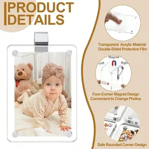 Aesthetic Car Interior Decor Photo Holder - DIY Magnetic Acrylic Sun Visor Clip, Trendy Car Accessories for Women & Men, Gift Idea