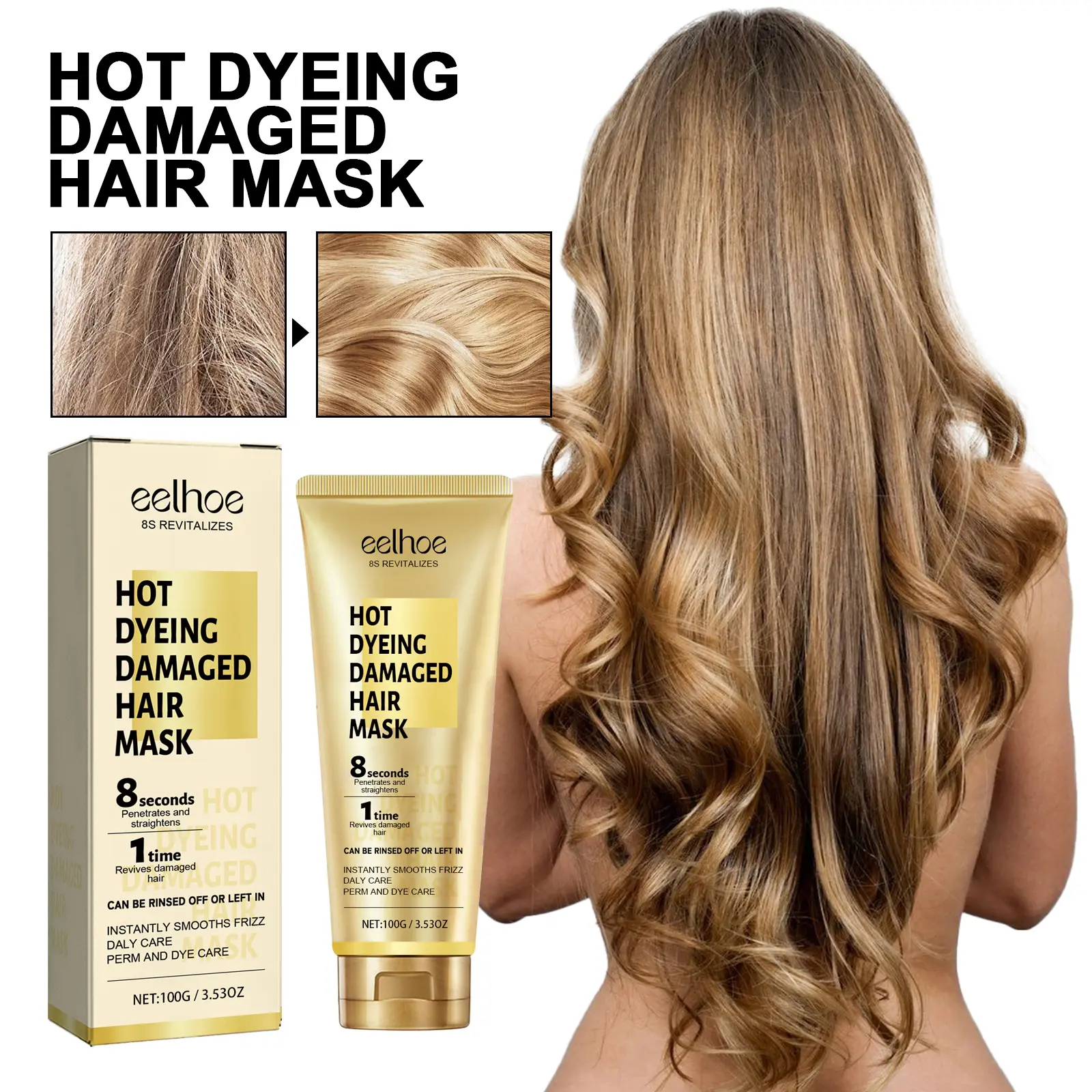 Keratin Hair Treatment Cream | Anti-Frizz Hair Repair Mask for Dry Damaged Hair | Nourishing Smoothing Conditioner for Soft Shiny Hair，Keratin Hair Treatment Cream，Deep Conditioning Cream