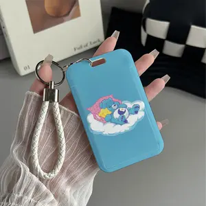 Starry Slumber Pattern Design Plastic Id Card Holder With Lanyard for Doctors, Nurses, Students-Bus Card Case, Campus Card Protector Perfect Halloween Christmas Gift Id Badge Holder