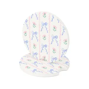 Blue Bows Soapstone Car Coaster, Hunting Gifts, Gifts for Her, Car Accessories