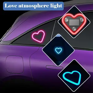 Car LED Ambient Light - Solar-Powered Heart-Shaped LED Neon Light, IP65 Waterproof, Switchable Modes, Romantic Car, Outdoor Decor, for Couples