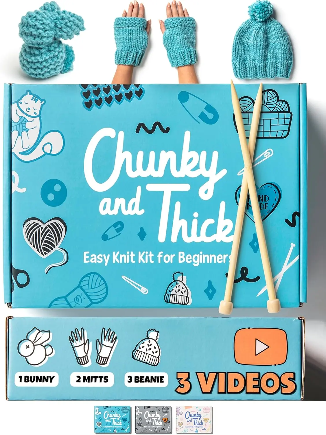 Complete Knitting Kit for Beginners - Learn to Knit Kit with Knitting Accessories Like Thick Beginner Yarn,   for Beginners & More - Includes Video Tutorials & Written Guide