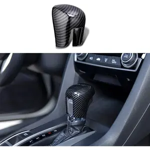 Gear Shift Knob Cover Shifter Trim for Honda Civic 2022-2025, for Accord 10th Gen 2018 2019 2020 2021 2022 2023 2024 2025, for CRV/HR-V 2023-2025, ABS Carbon Fiber