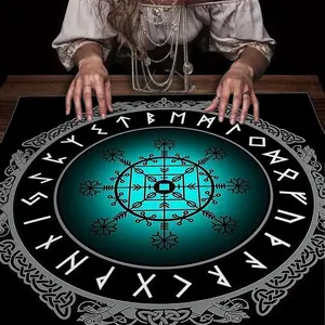 Nordic Viking Compass Tarot Tablecloth, Card Mat, Furniture Protector, Game Party Decor, Mystical Design, Home Decoration, Ritual Cloth