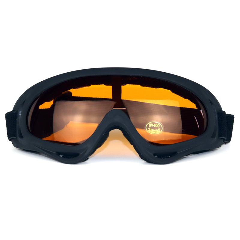 Unisex Windproof Ski Goggles - OneSize, Black Frame Orange/Blue Frame Colorful Film, Lightweight Secure Fit, Anti-Fog UV Prevention Durable PC Plastic Lens, Wide Viewing Angle, Functional Look for Multiple Sports, Pc Lens