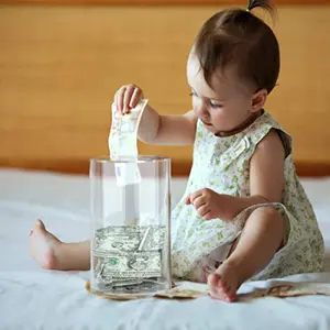 Large Clear Jumbo Money Saving Jar Unopenable Design 10" H x 6" Diameter for Adults Kids Unique Savings Challenge Trackable Clear Material