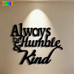 1pc "Always Be Humble & Kind" Metal Wall Art "Always Be Humble & Kind" Quote Mural, Ideal Gift for New Year, Thanksgiving, Inspirational Decor Enthusiasts,  Metal Wall Decor Wall Sculptures, Perfect for Living Room Wall & Garden Fence Decor Enthusiasts