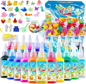 Magic Water Elf Toy Kit for Kids with 20 Gels and 10 Molds, Aqua Fairy,Fun DIY Craft Kit, Squishy Maker, Magic Water Art Kit Favors, Kids Christmas Gifts Crafts Ages 4-8