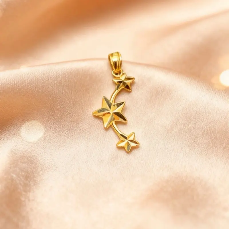10k Gold Charm, Casual Daily Unisex Costume Jewelry, Luxury Look Pendant with Zircon
