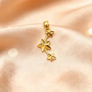 10k Gold Charm, Casual Daily Unisex Costume Jewelry, Luxury Look Pendant with Zircon