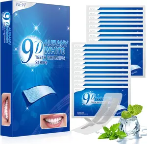 9D Sensitive Teeth Whitening Strips- Professional Enamel-Safe Formula, Fast Stain Removal for Coffee Drinkers & Smokers, Sensitivity-Free Whitening Kit-21Pairs (42Strips)
