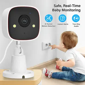 jennov WiFi 2k HD Camera Indoor And Outdoor Waterproof Security Surveillance, 1 Year Warranty, Suitable For Home And Outdoor Use, Color Night Vision, With Spotlight And Two-Way Audio, Easy And Quick Installation
