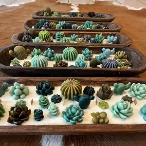 | 20 inch candle | Cactus Farm | Wooden XL Candle | Window planter candle | All natural | Non Toxic |