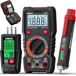 KAIWEETS Electrical Test Kit, Digital Multimeter, Smart Non-Contact Voltage Tester & GFCI Outlet Tester with LCD, Complete Set with Carrying Case & Batteries for Electrician, DIY & HVAC, Cool Gadgets Tools, DIY, Summervibes, Tools and gadgets for him