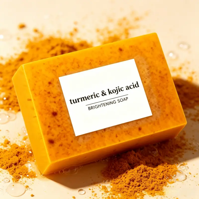 Turmeric Kojic Acid Soap - Natural Dark Spot Corrector Cleansing Bar for Face & Body, Exfoliating Formula for Uneven Skin Tone, Acne Marks & Hyperpigmentation, Daily Bath Skincare Cleanser