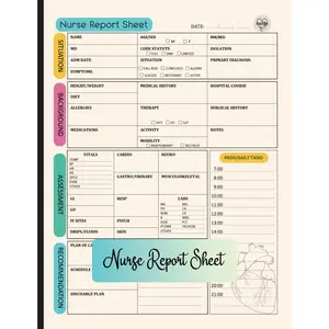 Nurse Report Sheet Notebook: Customizable Nursing Report Templates for Day & Night Shifts in ICU Med-Surg with SBAR Brain Sheets