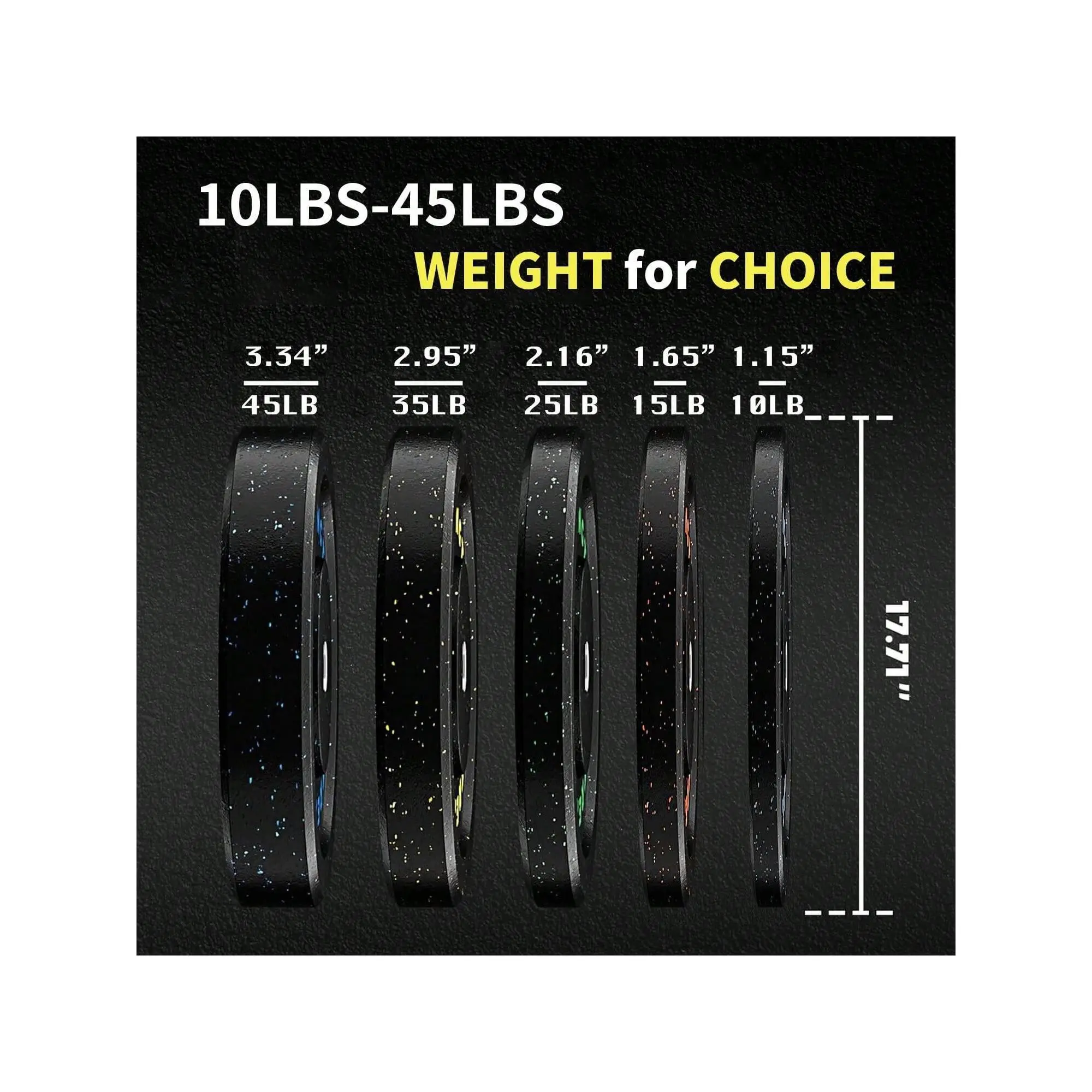 Sports season  Bumper 2 Inch Rubber 2*15LB 2*25LB 2*35LB 2*45LB Plates For Weight Lifting Strength Training Home Gym Strength training