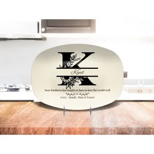 Personalized Monogram Platter Gift for Mom, Custom Name Serving Tray, Unbreakable Keepsake