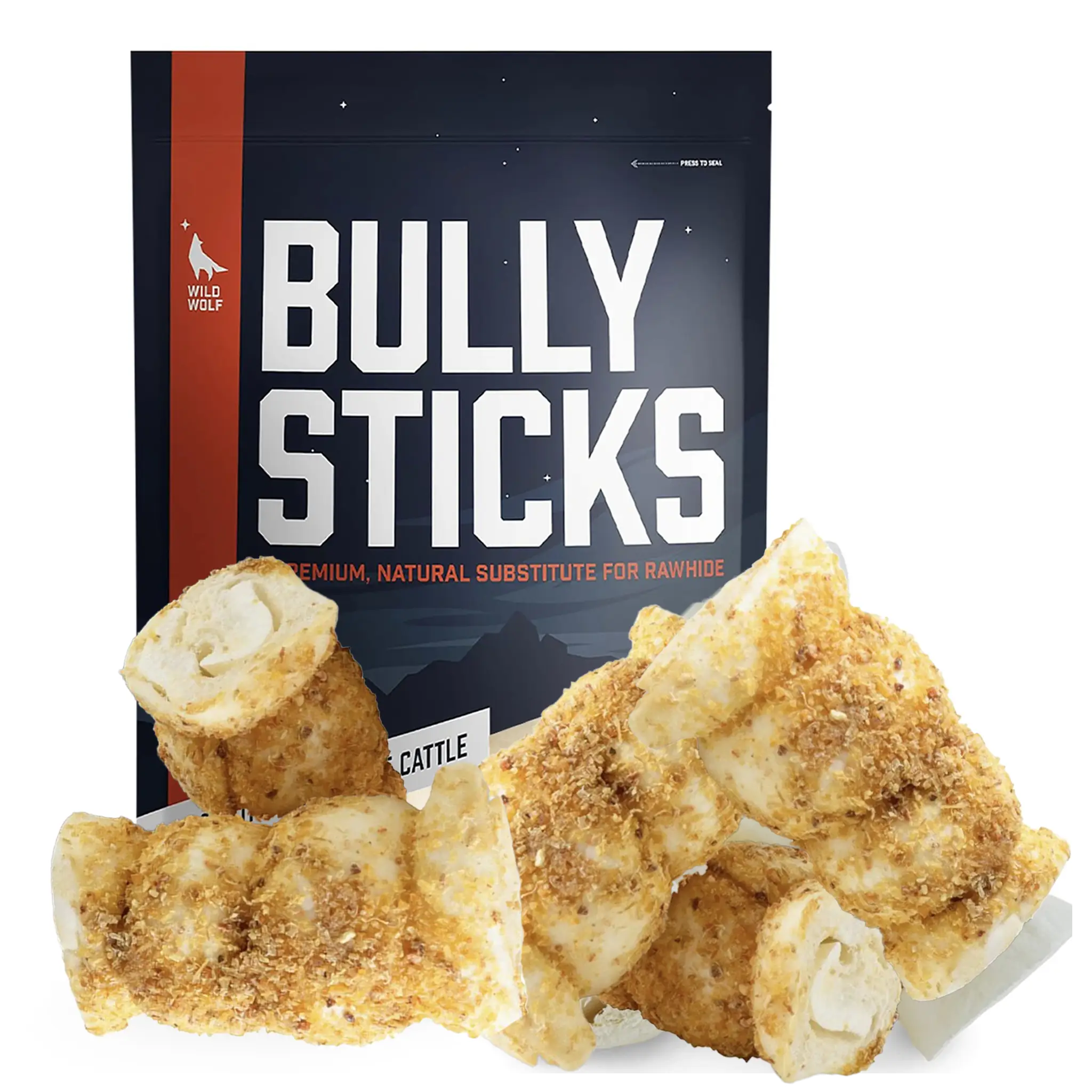 5-6” Bully-Dusted Beef Collagen Cheek Rolls (5 Pack) 100% Natural and Extra-Thic...