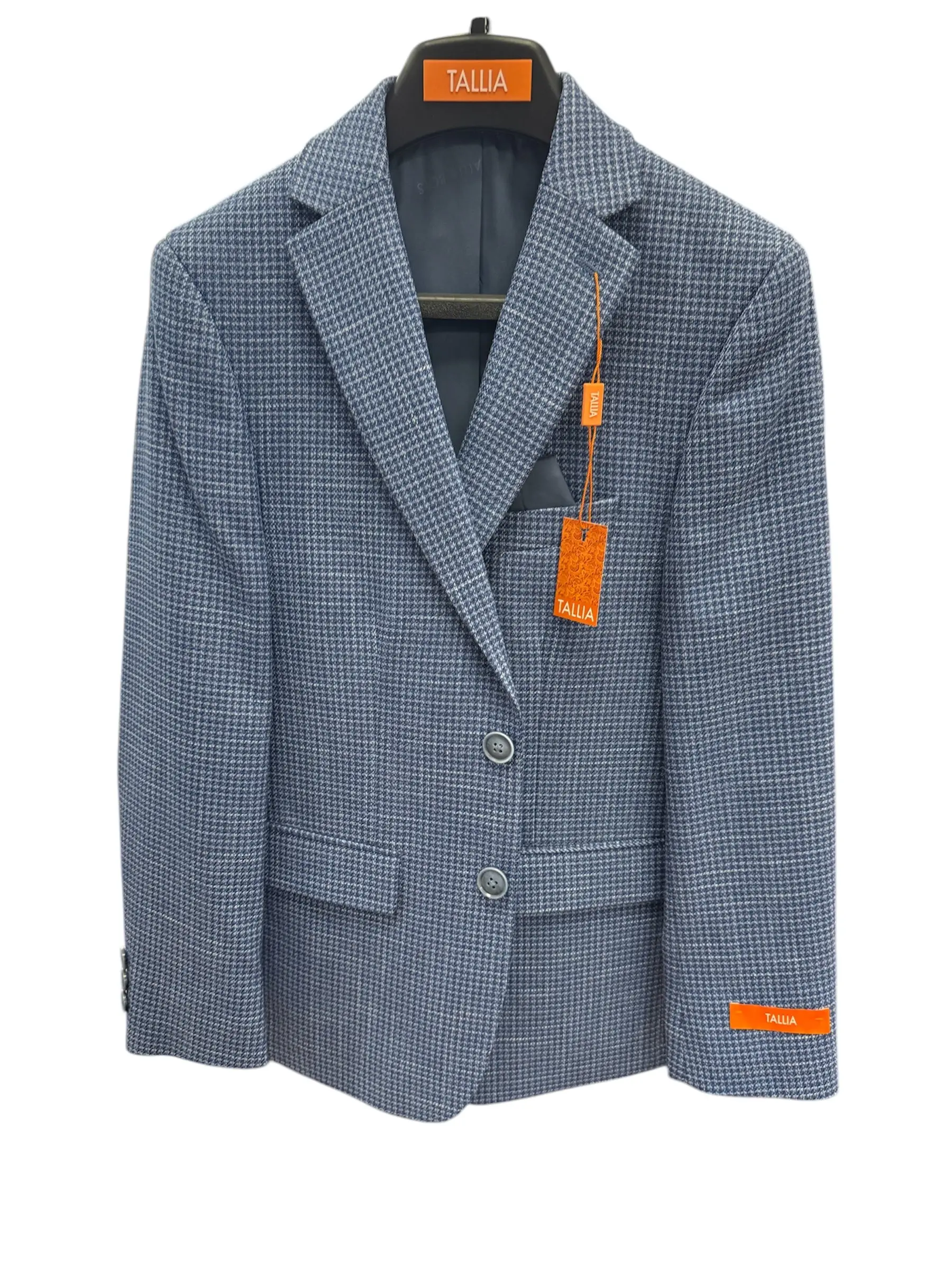 BOYS CHECK BLAZER - LT. BLUE