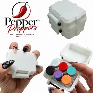 PepperPreppersTM 3ML Peptide Storage Case - White Color - 6 Vial Slot Organizer, Fits 6 3ml Bottles, Ideal for Fridge or Travel
