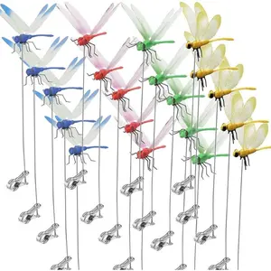 20 Pcs Dragon Fly Clips for Bugs Repellent, 3D Artificial Dragonfly Hat Clip, Dragonfly Decor (20, 4 Colors)