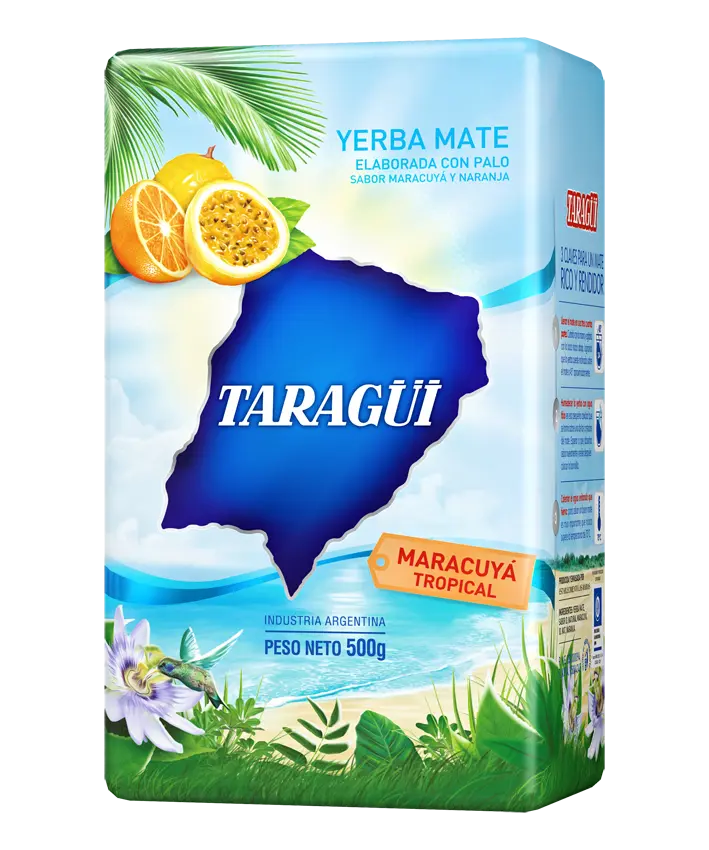 Yerba Mate Taragüi Tropical Passion fruit. 500 g / 1.1 lb (con maracuya y naranja)