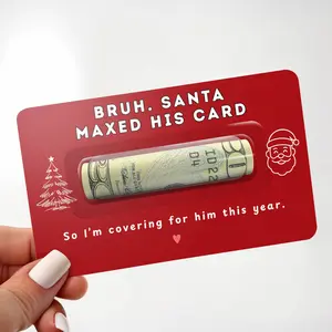 Funny Christmas Money Holder Card for Teens & Adults, Santa Cash Gift Holder, Stocking Stuffer, Gag Gift, Holiday Card for Him or Her