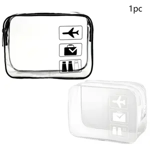 TSA Approved Clear Toiletry Bag, Quart Size PVC Travel Makeup Pouch for Women Men, Airport Carry On Liquid Cosmetics Container