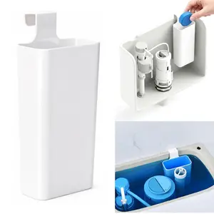 Toilet Tank Tablet Holder, Clip-On Toilet Cleaner Tablet Dispenser Box, Bottom Water Ports for Even Dispersion, Bathroom Accessory, Household