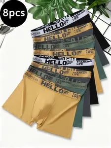 Men's Seamless Underwear Set, Breathable Tie-Dye Design, Elastic Fabric, Casual Home Wear, Suitable for Gym & Office Use