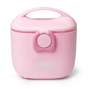 Baby Formula Dispenser, Portable Milk Powder Dispenser Container with Carry Handle and Scoop for Travel Outdoor Activities with Baby Infant, 8.8OZ, 0.55LB, 250g (Light Pink)