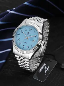 RICECGO Men's Luxury Business Watch, stainless steel, Quartz Analog Wristwatch, Arabic numerals, with date display, a stylish men's accessory, perfect for everyday wear, commuting, or as a gift—ideal for Father's Day or New Year's gifts