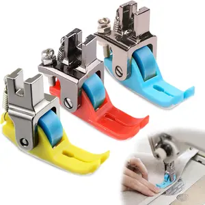 3 Pack Narrow Roller Presser Foot, Roller Presser Foot for Sewing Machine, Leather Roller Presser Foot for Sewing Machine, Narrow Teflon Presser Foot, Narrow Snap  Teflon Presser Foot