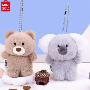 Miniso Gifford Bear Plush Charm - Adorable Cuddly Bear Friend Keychain, Cute Bag Pendant & Huggable Mini Stuffed Toy,Great For Fans