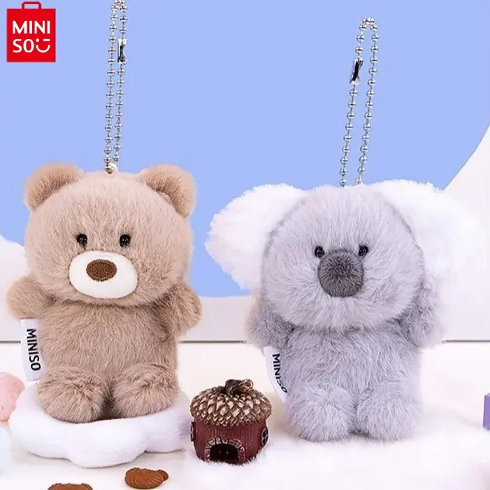 Miniso Gifford Bear Plush Charm - Keychain Charms, Adorable Design Stuffed Toys, Key Ring Accessory, Bag Pendant for Fans