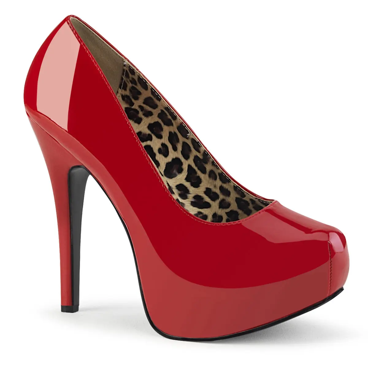 Women's Wide Width Red Patent Pumps - Retro Closed Toe High Heels with 5 3/4-Inch Heel & Hidden Platform for Party Wear, Drag & Formal Events, Women's Us Sizes 11 To 16, High Heel Shoes, Patent Leather