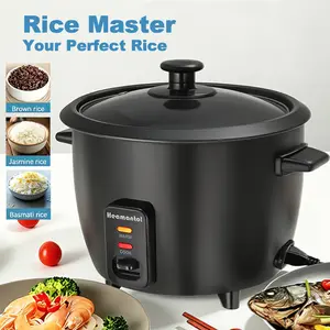 La Layuan Smart 0.6L Mini Rice Cooker 3 Cups Family Capacity Portable Multi-purpose Household Appliance for 1-2 People Stainless Steel Measuring Pitcher with Lid Espresso Distribution Tool Ricecooker