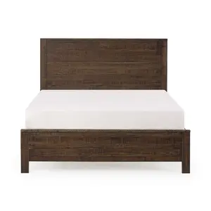 360 Stand Dark Brown Solid Wood Twin Bed Frame with Natural Grain, Dark Finish, Easy Setup, Storage Under - Modern Indoor Furniture, 48x78.25x42 in, Dark Wood Beds