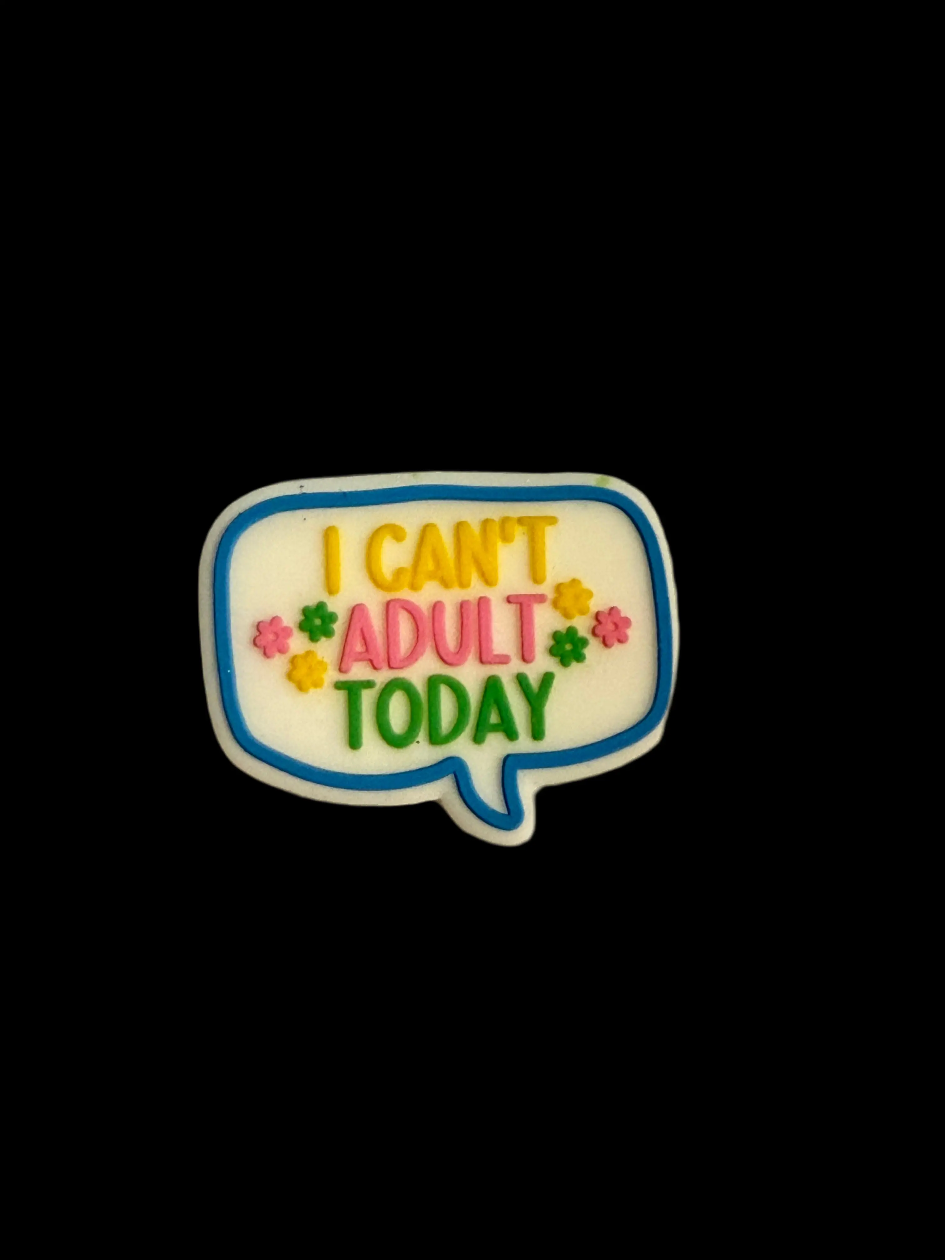 F/Q16- (1)PC 1.2" I Can't Adult Today Focal Bead for DIY Keychains, Wristlets, Cup Charms, Car Charms ETC
