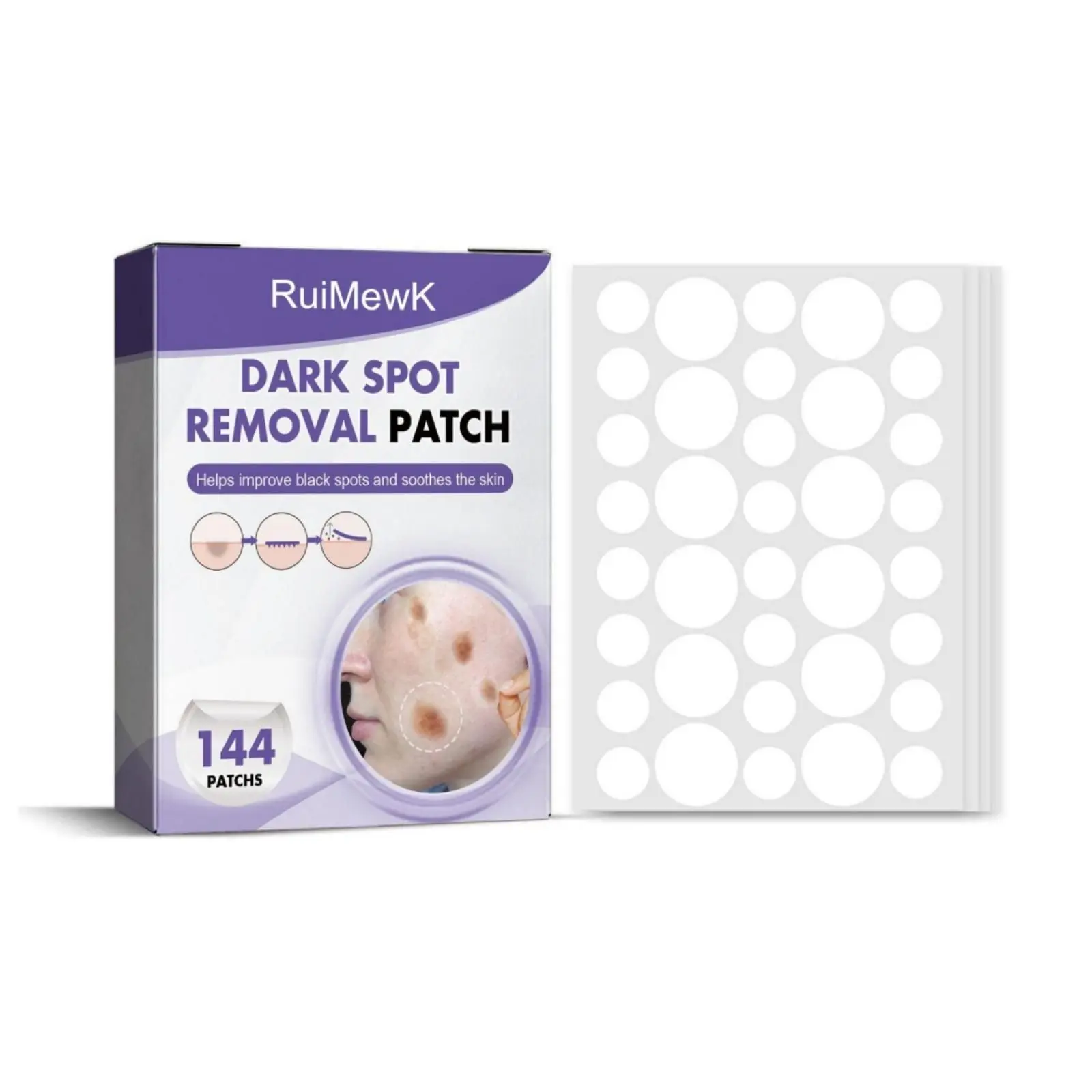 144pcs Freckle Reduction Care Patches with Vitamin E & Tea Tree Oil, Helps Improve Dark Spots, Texture & Overall Skin Look Acne Daily Pack