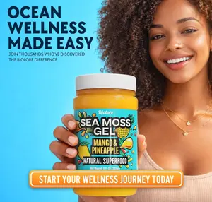 Biolore Sea Moss Gel Mango Pineapple – Flavored Superfood with Natural Electrolytes – Wildcrafted Mango Jam Sea Moss, with Minerals, Vegan, Made in USA – 8oz Trial Size