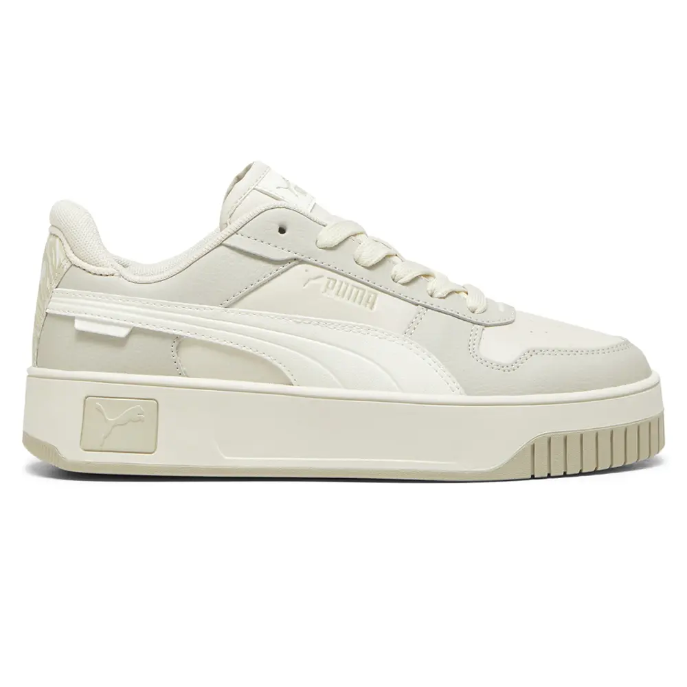 PUMA Womens Carina Street Animal Fever Lace Up Sneakers Shoes Casual - Off White