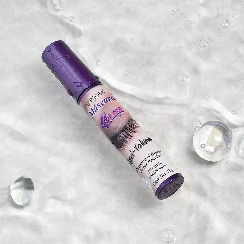 Prosa 4 in 1 (3 Pack) Mascara Maxi Volumen, Mascara with Micro Fibras, Professional Black, 4 in 1 Eyelash Makeup Volumizing Waterproof Cosmetic