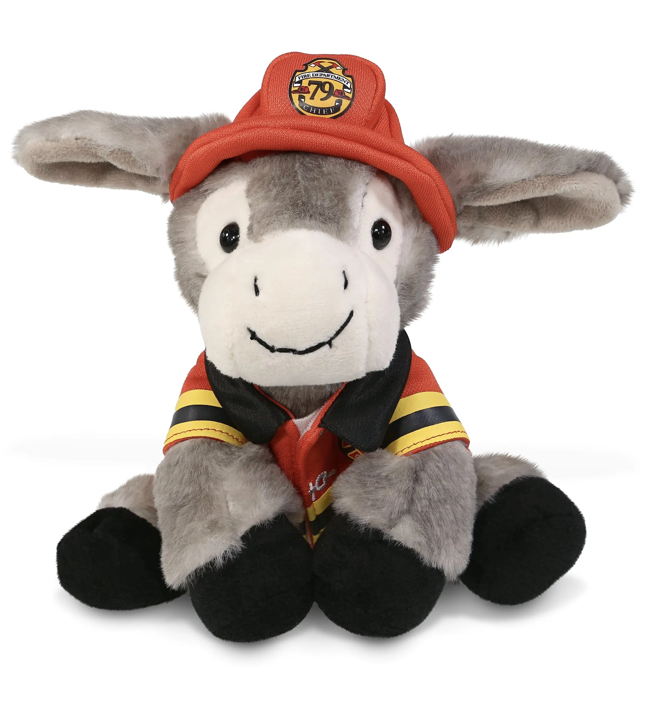 DOLLIBU Super Soft Lying Grey Donkey Plush Stuffed Toy - 1pc, 100% Polyester, Removable Design with Hook and Loop Tape Fastener, 9lx5.5wx5h in, Cute Farm Life Design, Inspires Community Service, Bedroom Decor, Pretend Play for Ages 0+