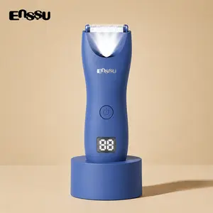 Enssu Electric Body Hair Shaver-Groin Hair Trimmer, Ball Trimmer for Men - Replaceable Ceramic Blade Heads,USB Recharge,Waterproof Male Hygiene Razor Safe Quick Gifts Cordless Gentle Trimming Fast Trimming
