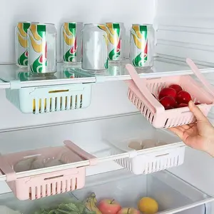 2pcs Refrigerator Storage Box Drawer Organizer, Adjustable Dividers Food Freezer Classification Freshness Preservation Container