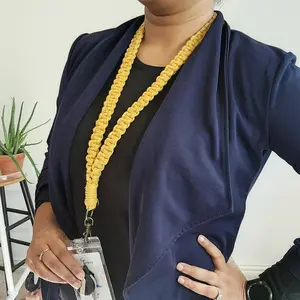 Macrame Cotton Lanyard, Boho Key Holder, Lobster Keychain