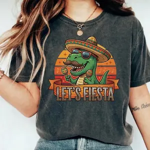 Cinco De Mayo Shirt, Let's Fiesta T-Rex Tee, Funny Dinosaur Mexican Fiesta Shirt, Funny Fiesta Party, Cinco De Mayo Gift E